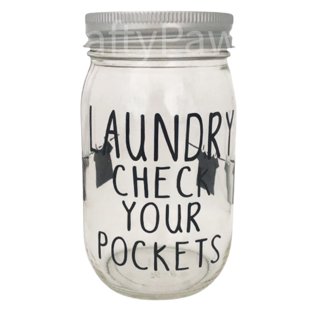 Laundry Change Jar Laundry Room Decor Mason Jar Bank Adult Etsy