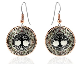 Celtic earrings; knot earrings; irish earrings; tree of life earrings;  religious earrings; gifts for her; handmade earrings