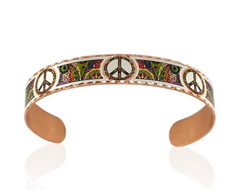peace bracelet; handmade bracelet; western bracelet; gift for her; symbol bracelet; hippie bracelet; bohemian bracelet; copper bracelet;