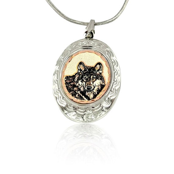 Wolf Face Locket Western Locket Handmade Locket Etsy