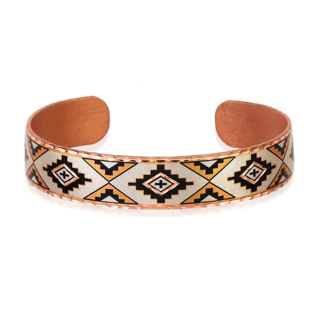 Western Iconic Cuff Bracelet, Copper Art Aztec Cuff Bracelet, Handmade