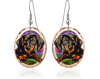 Dachshund dog earrings