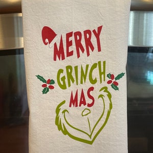 Merry Grinchmas Tea Towel