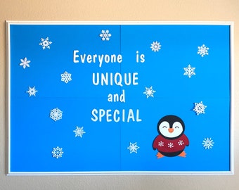 Winter Bulletin Board Set Snowman Bulletin Board Winter Etsy