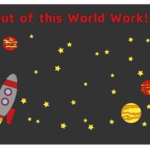 Space Bulletin Board, Classroom Bulletin Board Set, Rocket Themed Bulletin Board, Bulletin Board Classroom, Space Themed Classroom
