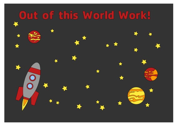 Harloon 41 Pcs Space Themed Classroom Bulletin Board Sets Today is A  Great