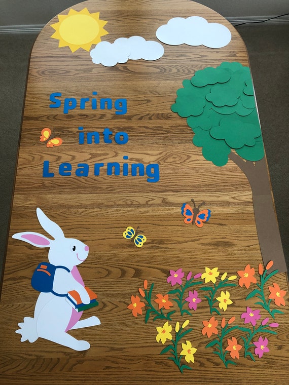 Spring Bulletin Board Decoration Bunny Bulletin Board Etsy