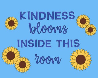 Treat Others with Kindness Bulletin Board, Teachers School Bulletin Board Cutouts, Sunflower Classroom Theme, Classroom Theme