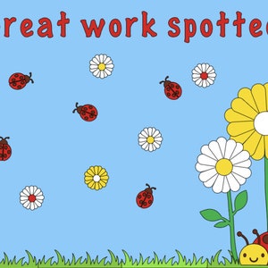 Bulletin Board Kit Spring Classroom Bulletin Board Ladybug Bulletin Board Decorations for Class Work Bulletin Board Classroom Decorations