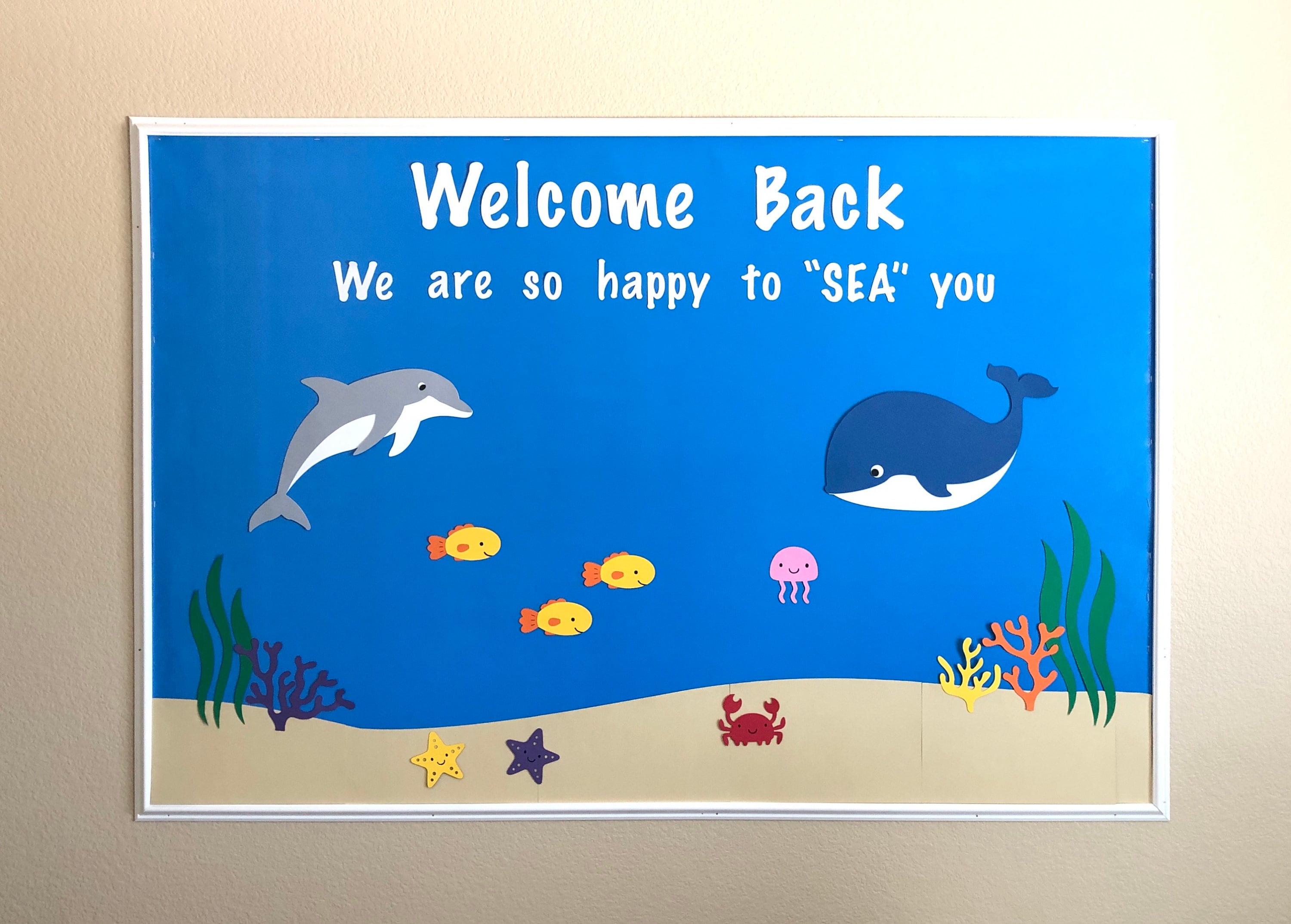 Ready to Hang Ocean Bulletin Board Set Sea Themed Bulletin Etsy