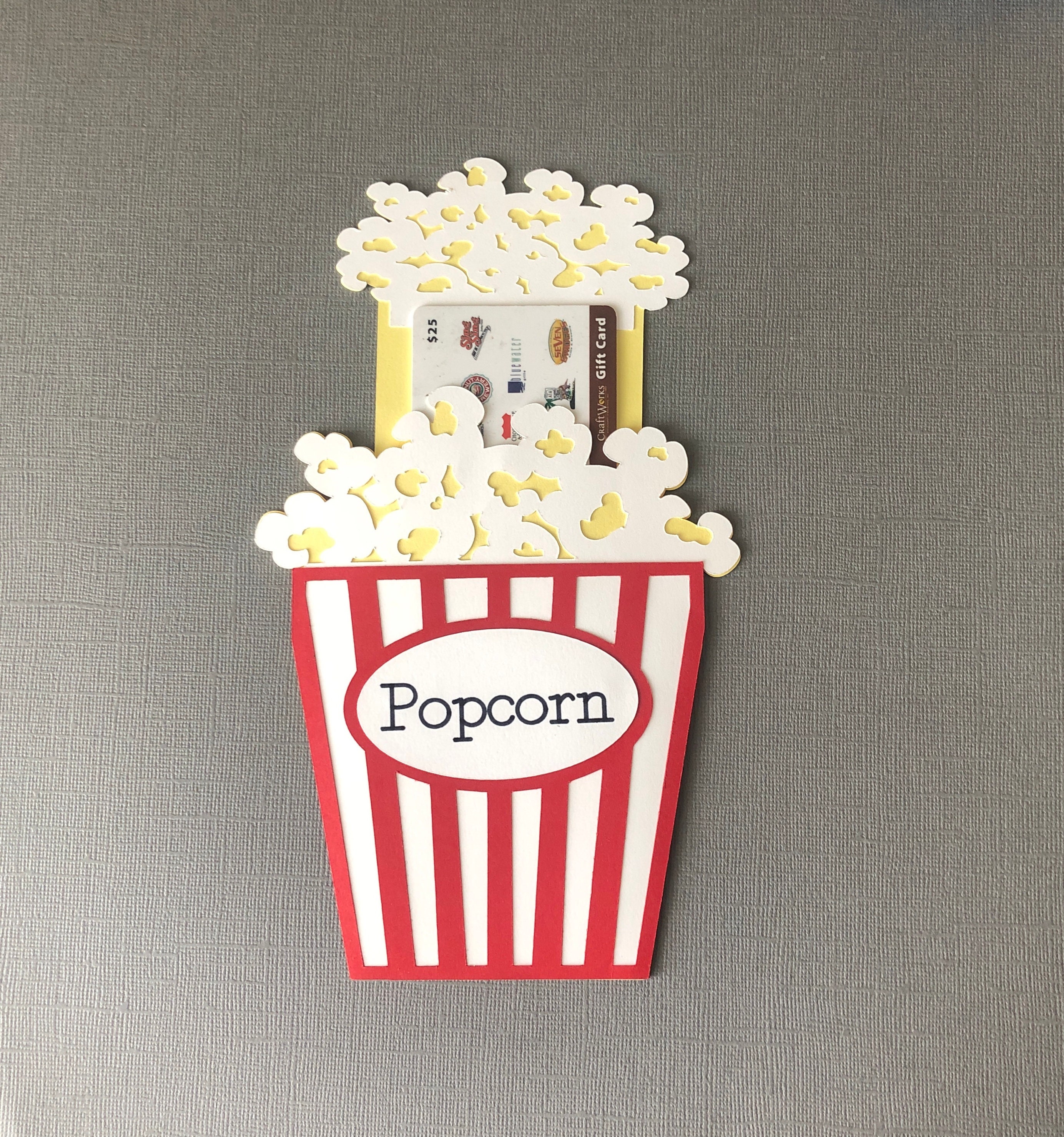 Movie Gift Card Holder Popcorn Gift Card Holder Movie Gift - Etsy