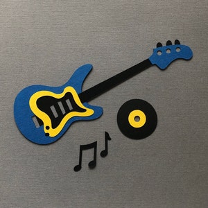 19 Piece Bulletin Board Set, Rock and Roll Bulletin Board Kit, Music Class Bulletin Board Cutouts,  Guitar Bulletin Board Set