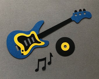 19 Piece Bulletin Board Set, Rock and Roll Bulletin Board Kit, Music Class Bulletin Board Cutouts,  Guitar Bulletin Board Set