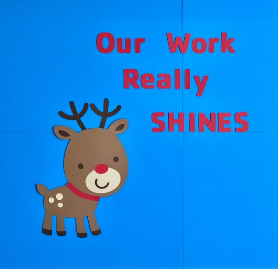 Reindeer Bulletin Board Christmas Bulletin Board Cute Etsy