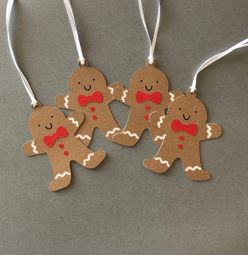 4 Gingerbread Man Gift Tags Gingerbread Man Tags Gingerbread Etsy
