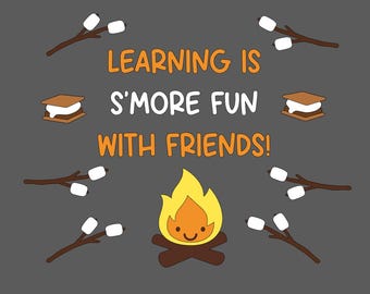 Classroom Bulletin Board Back to School Campfire Bulletin Board Camping Themed Bulletin Board Kit