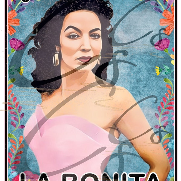 La Bonita/LOTERIA/Mexican floral/PNG/DOWNLOAD/clipart/watercolor