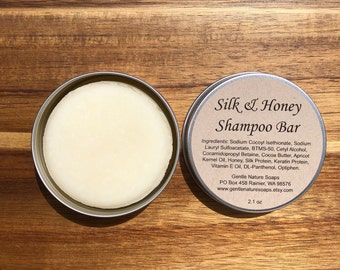 Gardenia Silk & Honey Shampoo Bar con proteína de seda y queratina, miel y vitamina E, manteca de cacao y pantenol, champú sólido