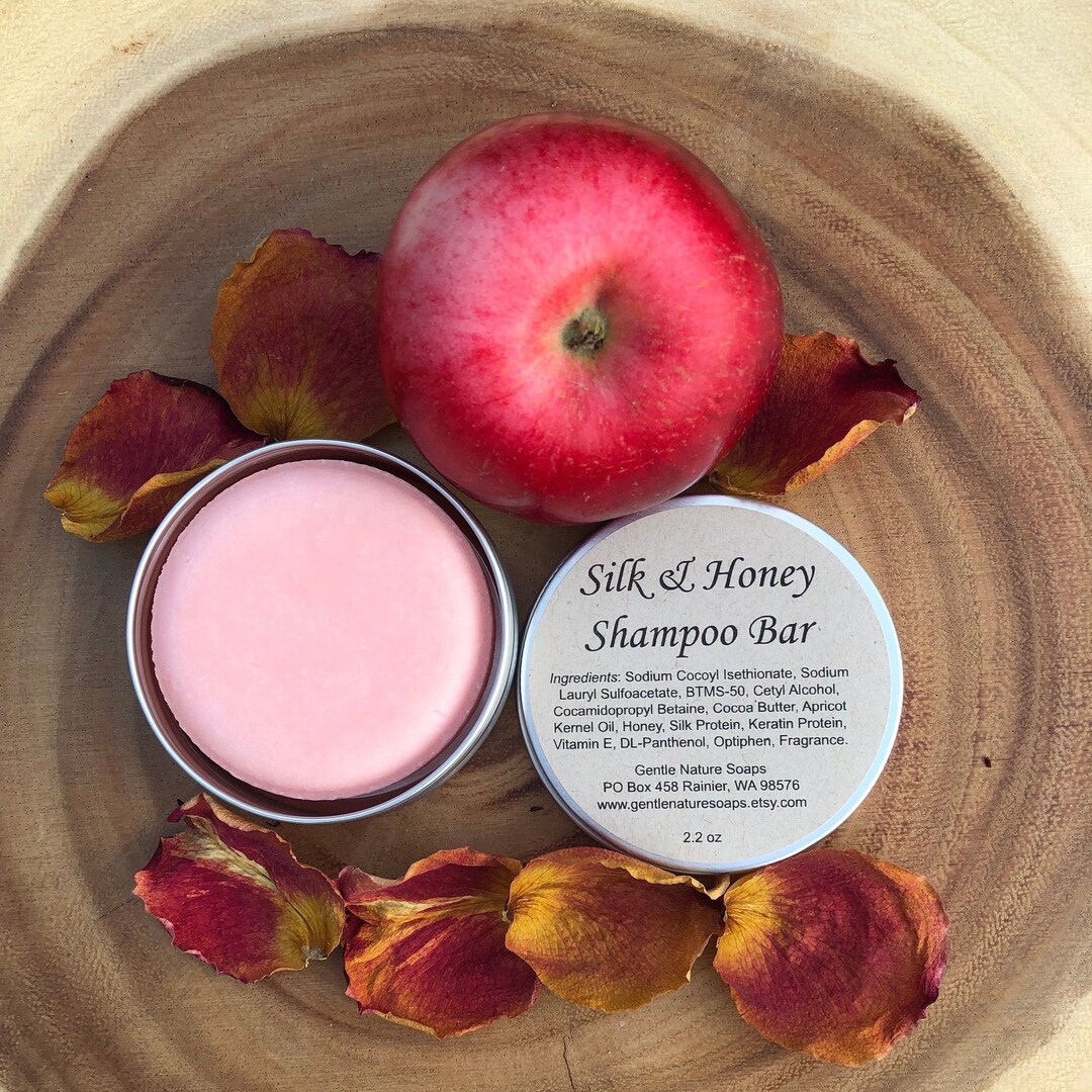 Apple Rose Silk & Honey Shampoo Bar With Silk and Keratin Etsy