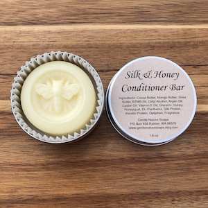 Silk & Honey Conditioner Bar with Silk Protein and Keratin Protein, with raw Honey and Honeyquat and Vitamin E