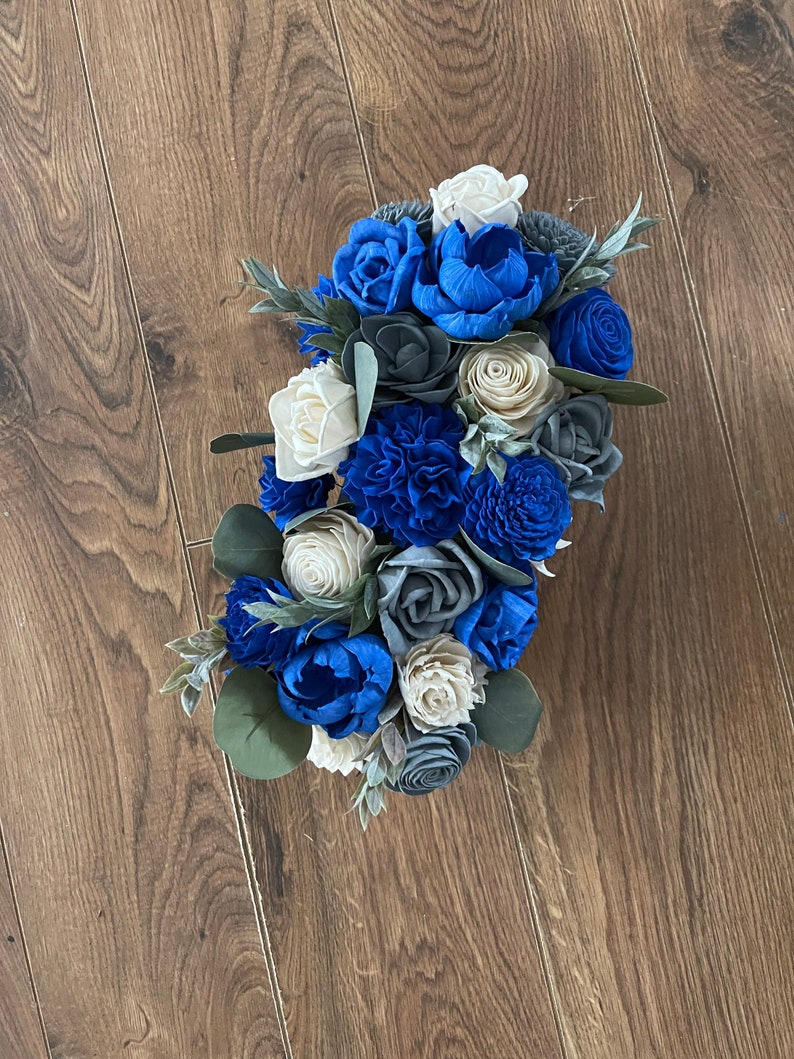 Blue and Grey Sola Wood Flower Planter I Will Survive Etsy