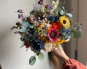 wildflower wedding bouquet | sola wood flowers | dried flower bouquet