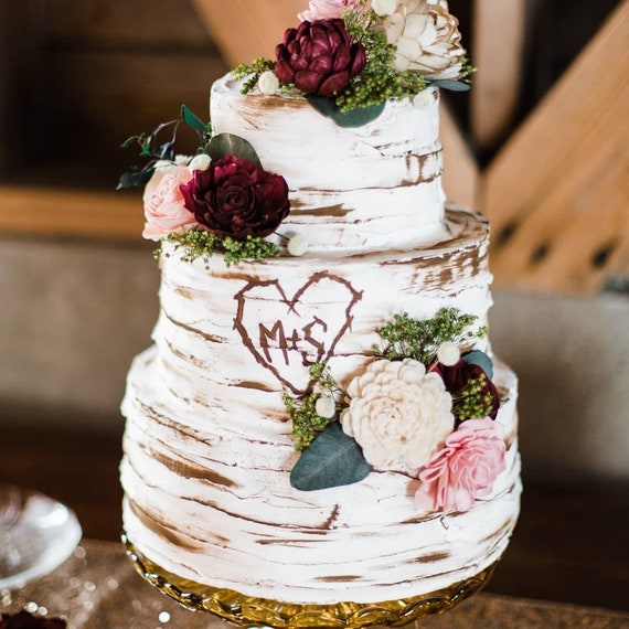 Cake Flowers Cake Topper Sola Wood Flowers Custom Colors Etsy