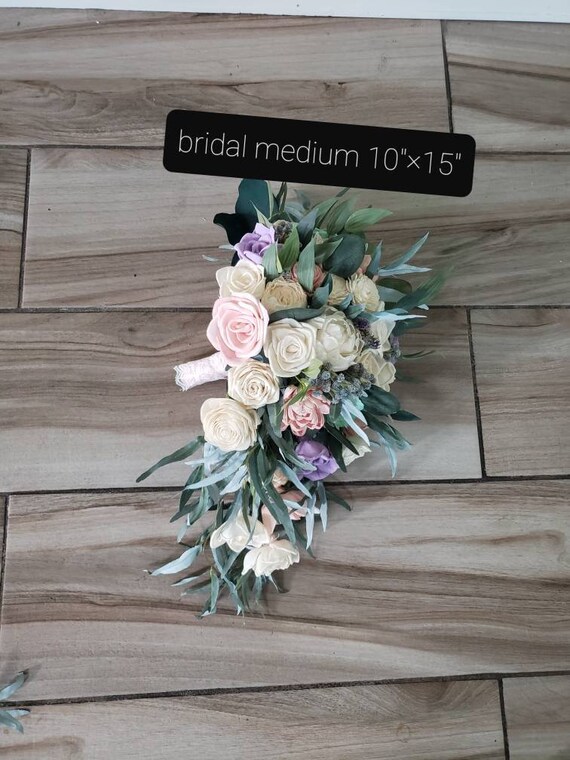 Pastel Colors Long Cascading Bouquet Bridal Bouquet Sola - Etsy
