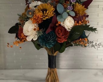 Fall wildflower bouquet | wedding bouquet | sola wood flowers