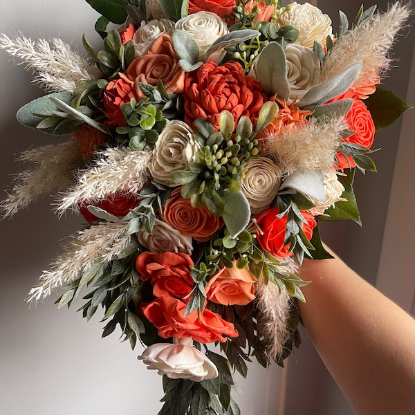 Coral Bridal Bouquet Etsy