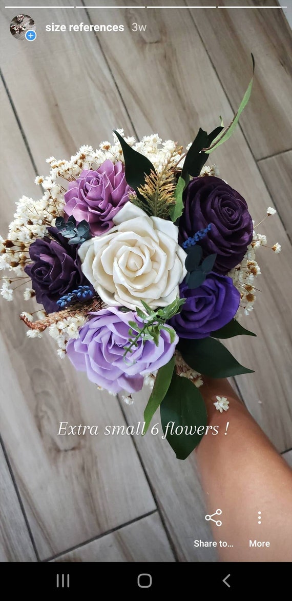  FYSTORE Bride Bouquet Brooch Bouquet Bridesmaid Holding Wedding  Flowers 235 (Purple) : Home & Kitchen