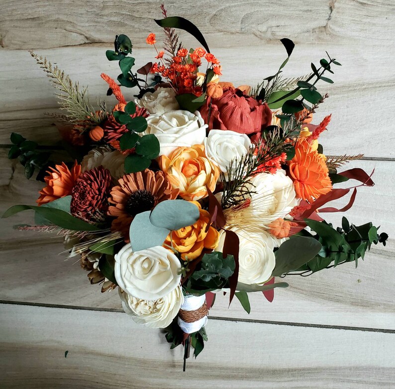 Outlet Shades of orange bouquet, fall bouquet, wedding bouquet