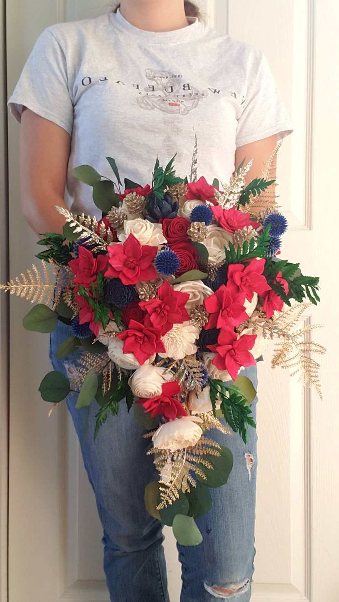 poinsettia bridal bouquet