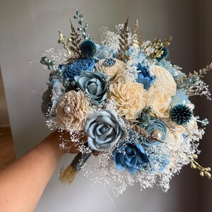 Baby Blue Quinceañera Ramo | Sola Wood Flowers | Keepsake Bouquet - Etsy