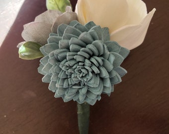 Silver and blue boutonniere, baby blue boutonniere, silver boutonniere, prom boutonniere, groom boutonniere