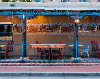 Street Side depicts an area of Old Town, Albuquerque, New Mexico. A fine art print utilizing pigment-based inks & archival matte paper.