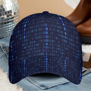 Binary Code Hat IT Tech Baseball Cap Snapback Hats Gift All Over Print image 3