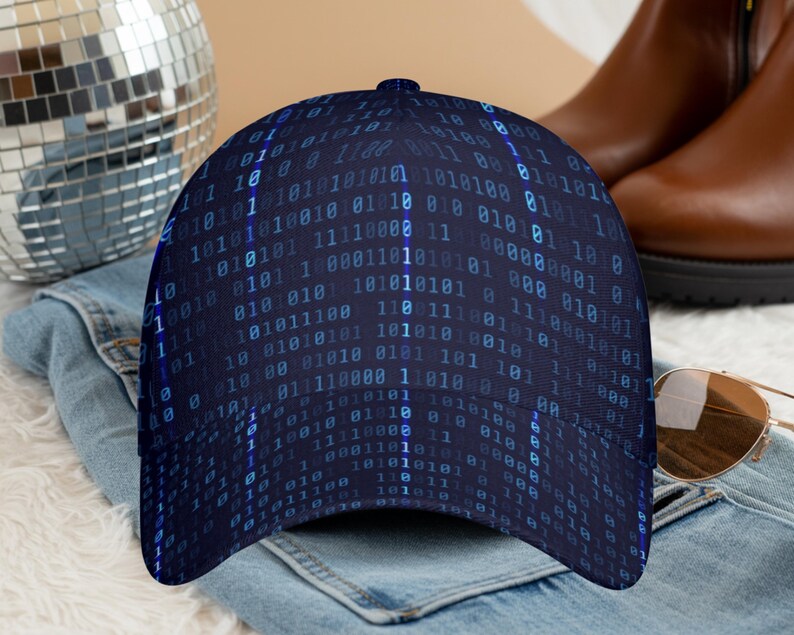 Binary Code Hat IT Tech Baseball Cap Snapback Hats Gift All Over Print image 3