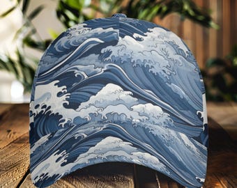 The Blue Wave All Over Print Baseball Cap Snapback Hat