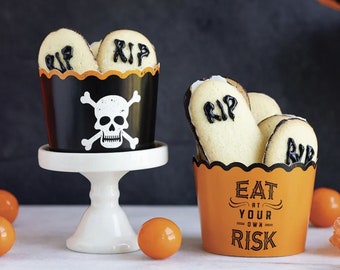 Eat At Your Own Risk, Halloween Food Cups, Cupcake Cups, Cupcake Liners, Baking Cups, Baking Supplies, Halloween Treat Cups, Party Favors