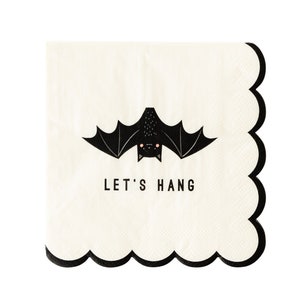 Halloween Bat Napkins, Funny Halloween Napkins, Let&#39;s Hang Bat Napkin, Halloween Party Supplies, Halloween Cocktail Napkins, Halloween Decor