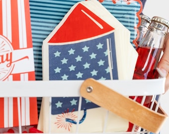 Firecracker Napkins, Fireworks Napkins, 4th of July Napkins, Patriotic Party Decor, Patriotic Napkins, Fourth of July Party Supplies