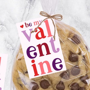 Be My Valentine Gift Tags, Valentine Tags, Printable Gift Tag, Valentine Treat Tag, Valentine Party Favor Tag, Instant Download, Cookie Tags