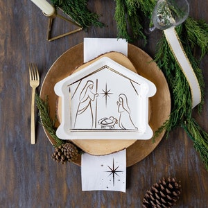 Nativity Plates and Napkins, Star of Bethlehem, Christmas Star Napkins, Jesus Birthday, Happy Birthday Jesus, Away in a Manger, Party Decor