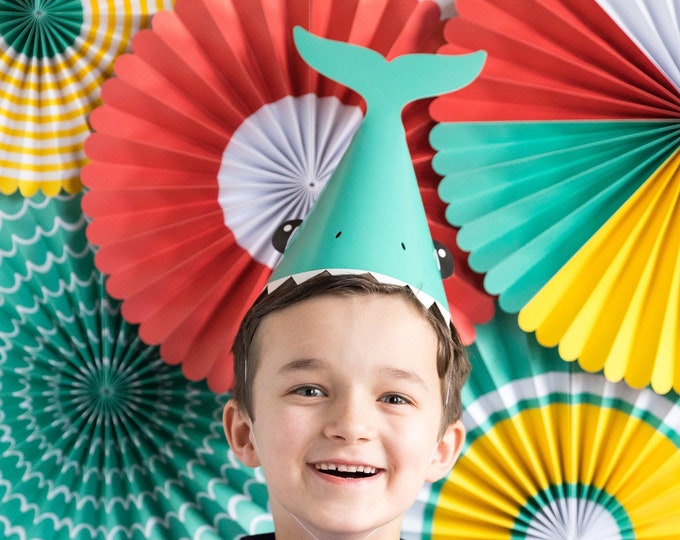 Shark Party Hats, Pool Party Hats, Shark Birthday Party, Birthday Party Hats, Set of 8 Etsy