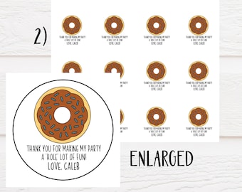 Donut Stickers, Birthday Party Stickers, Kids Address Labels, Kids Party Stickers, Donut Birthday, Donut Birthday Stickers, Donut Party