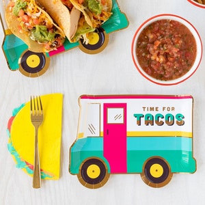 Fiesta Tableware Set, Taco Truck Plates, Taco Napkins, Plates and Napkins Set, Taco Tuesday, Taco TWOsday, Fiesta Plates and Napkins Set