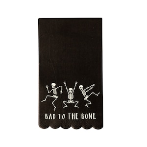 Bad to the Bone Napkins, Halloween Napkins, Halloween Pun, Funny Halloween Decor, Skeleton Napkins, Skull Napkins, Halloween Party Decor