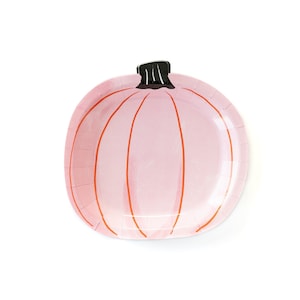 Pink Pumpkin Plates, Halloween Tableware, Halloween Plates, Pink Plates, Halloween Party Decorations, Cute Halloween Plates, Pink and Orange