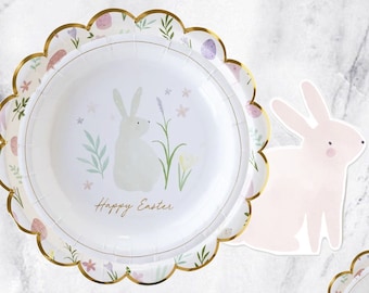 Easter Table Settings, Plates and Napkins Set, Bunny Napkins, Happy Easter Plates, Easter Napkins, Easter Table Decor, Easter Egg Plates